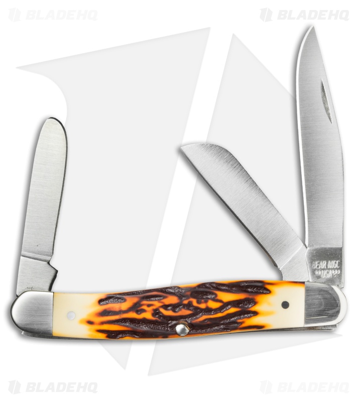 Bear & Son Large Stockman Knife Sim Stag (3" Satin) SD47