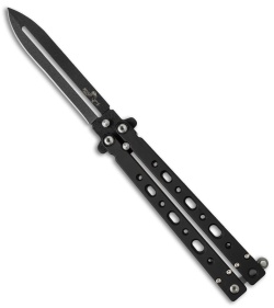 Bear OPS Bear-Song V Butterfly Knife Black Aluminum (4.38" Black) B-500-AlBK-B