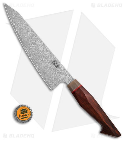 Xin Cutlery Multangular 9" Kitchen Knife Rosewood/Buffalo Horn Mirror Dam.