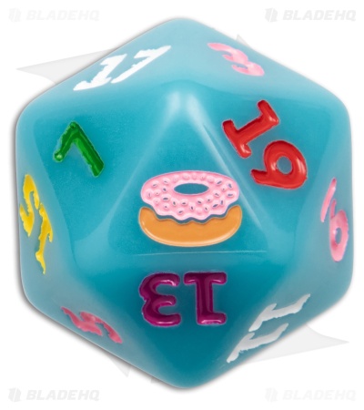 Flytanium Dessert Warrior® D20 Twenty-Sided Dice Donut Blue (1 Die)