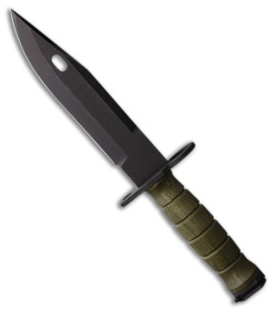 Ontario M-9 Combat Knife Green GFN (7.00" Black) No Saw