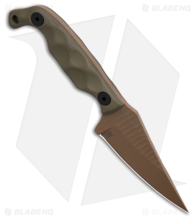 Stroup Knives Mini Fixed Blade Knife OD Green G-10 (3" FDE)