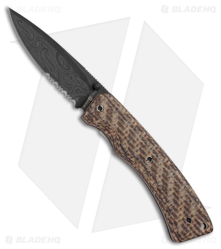 Browning Wihongi Liner Lock Knife Brown Micarta (3" Black Stonewash)