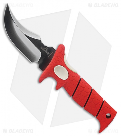 Bubba Blade Rhino Fixed Blade Knife Red Rubber (4" Satin)