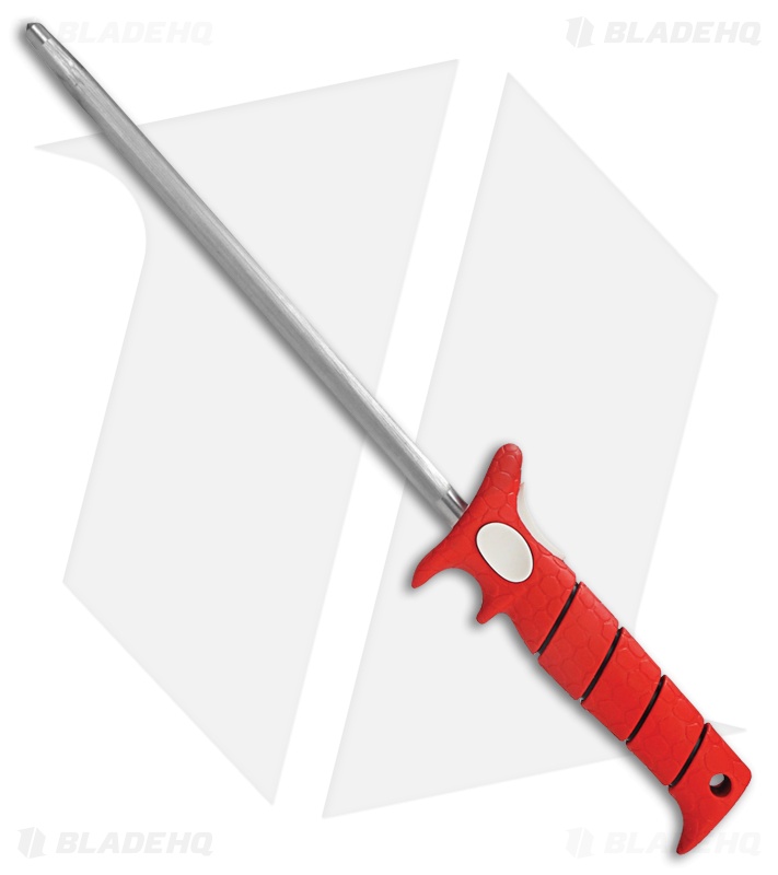 Bubba Blade 16" Sharpening Steel Rod w/ Red Rubber Handle 