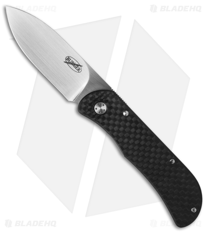 Burger Knives Custom EXK Liner Lock Knife Carbon Fiber (2.75" Satin)