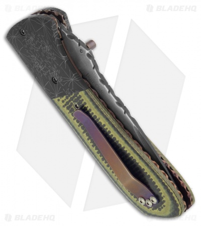 Burr Oak Knives Viper Knife Carbon Fiber/Green G-10 (3.5" San Mai)