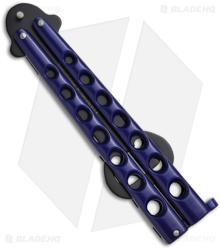 The Bartender "Bottle-Fly" Butterfly Knife Bottle Opener (Blue)