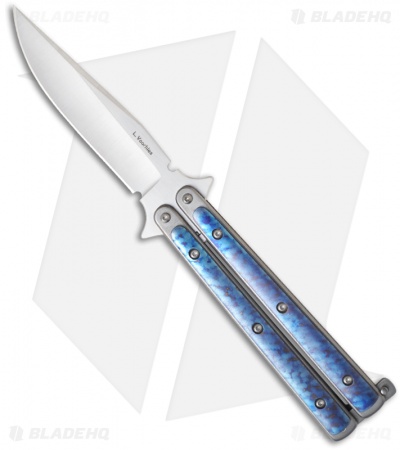 Les Voorhies Custom Knives Model 1 Balisong Butterfly Knife w/ Titanium Scales 3