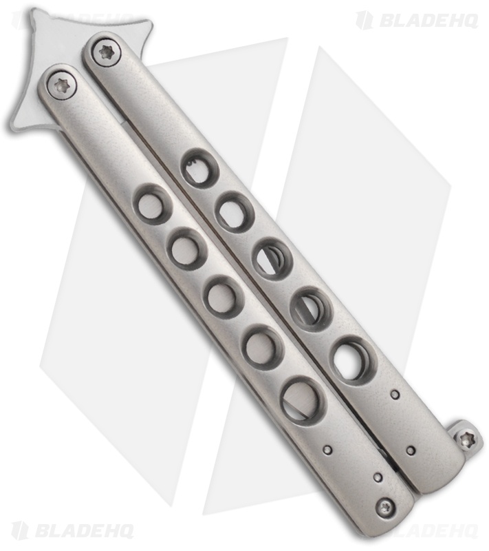Les Voorhies Custom Knives Model 1 Balisong Butterfly Knife Titanium #1