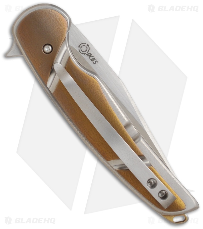 Les Voorhies Custom Knives Model 11 Flipper Knife w/ Titanium (3.6" Satin Plain)