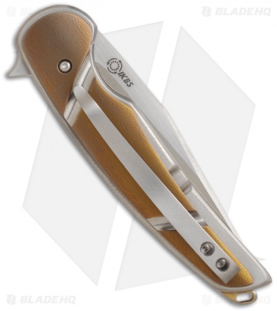 Les Voorhies Custom Knives Model 11 Flipper Knife w/ Titanium (3.6" Satin Plain)
