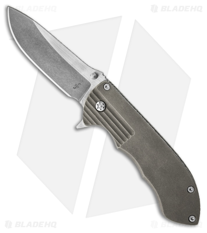 Ferrum Forge Pretium Flipper Knife Titanium (3.5" Plain)
