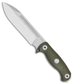 Kizer Cutlery Drop Bear Fix 7 Fixed Blade Knife Green Micarta (6.5&quot; Stonewash) | 231812
