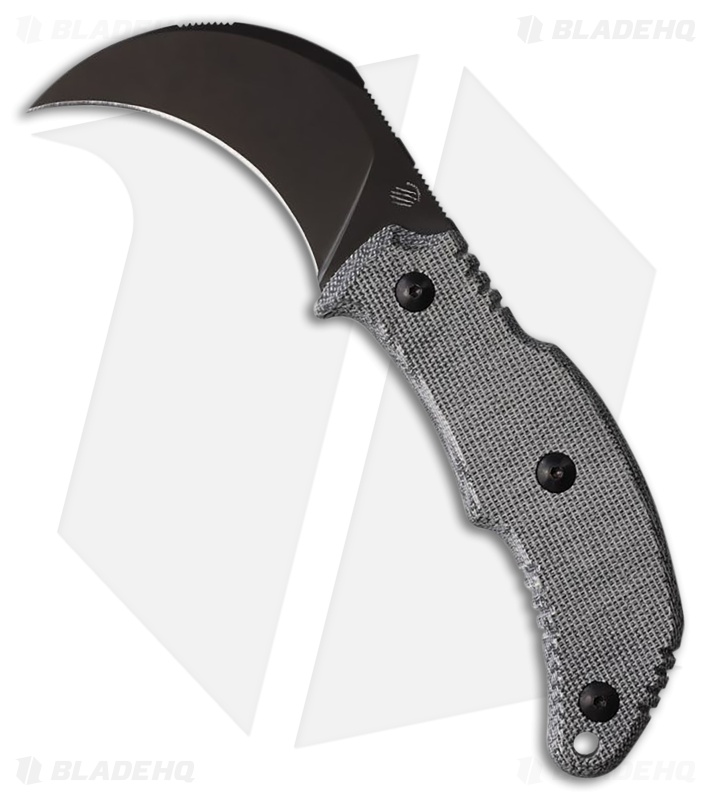 Bastinelli Creations Primal Fixed Blade Knife Black Canvas Micarta (2.5" PVD)