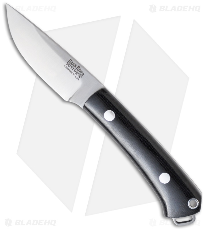 Bark River Mini-Fox River Black Canvas Micarta Fixed Blade Knife (2.9" Plain)