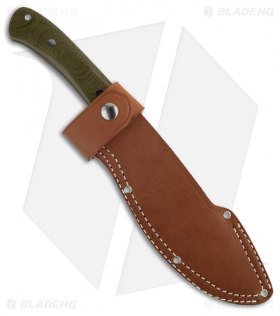 Bark River Knives Grasso Bolo I Knife Green Canvas Micarta (7.5" Plain)