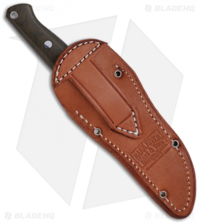 Bark River Knives Gunny Green Canvas Micarta Fixed Blade Knife (3.775" Plain)