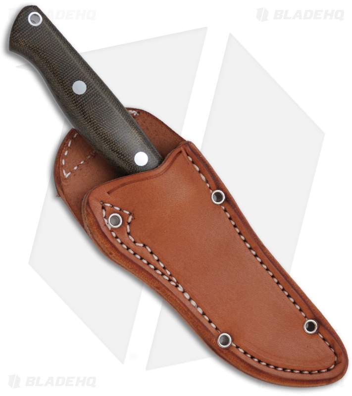 Bark River Knives Gunny Green Canvas Micarta Fixed Blade Knife (3.775" Plain)
