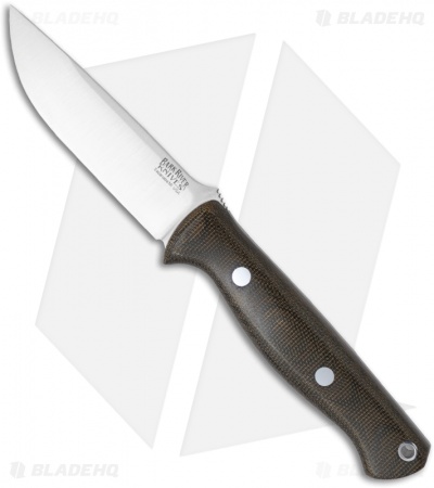 Bark River Knives Gunny Green Canvas Micarta Fixed Blade Knife (3.775" Plain)