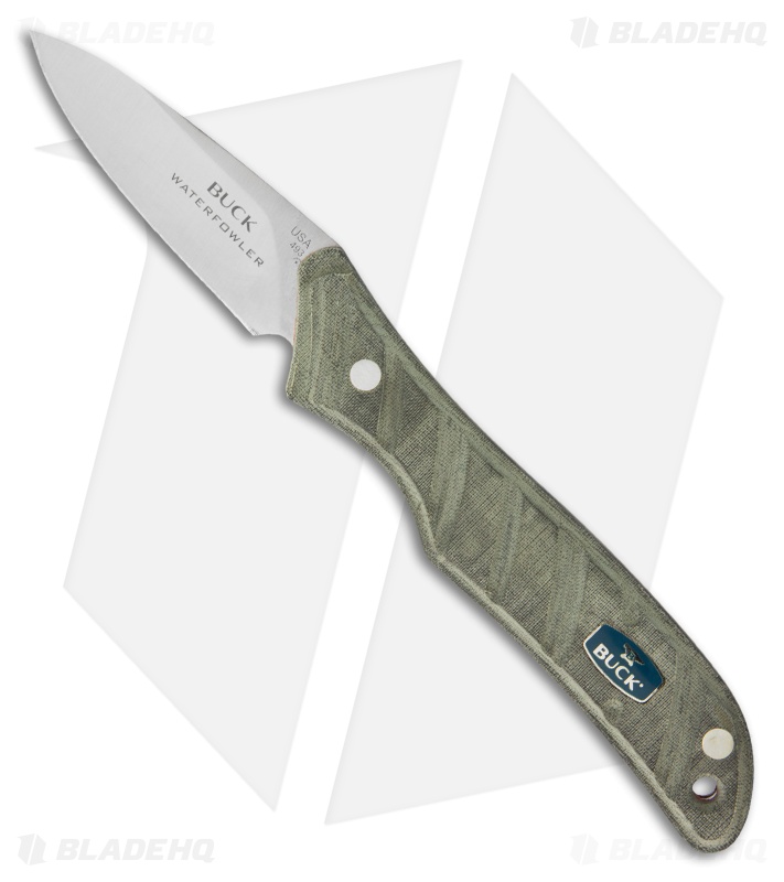 Buck Micarta Harvest Waterfowler Knife Fixed Blade (2.5" Satin Plain) 0493BKS