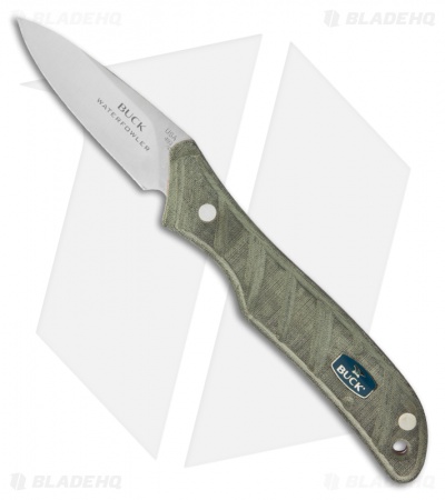 Buck Micarta Harvest Waterfowler Knife Fixed Blade (2.5" Satin Plain) 0493BKS