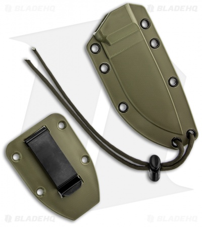 ESEE Knives ESEE-3PM-MB-DT Knife Green Sheath & MOLLE Back (3.88" Tan Plain)