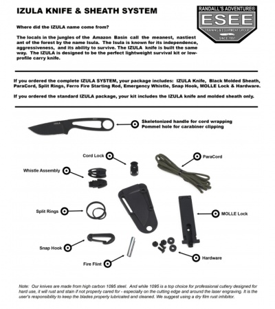  ESEE Knives 3P-MB Fixed Blade Knife w/Molded Polymer