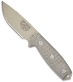 ESEE Knives ESEE-3P-DT-KO Knife (3.88" Tan Plain) *No Sheathing*