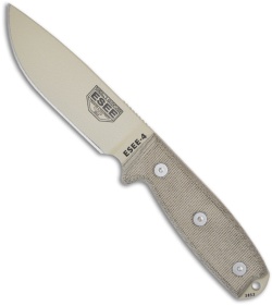 ESEE Knives ESEE-4P-DT Fixed Blade Knife (4.5" Tan Plain)