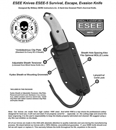 ESEE Knives ESEE-5 Complete Sheath System w/ Belt Clip