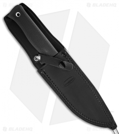 Fallkniven Knives A1 Survival Knife w/ Leather Sheath (6.3" Black Plain)