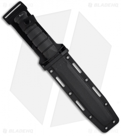 Ka-Bar Full-Size Fighting/Utility Knife Black GFN Sheath (7" Black Serr) 1214