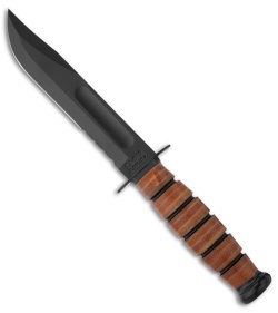 Ka-Bar Short USA Fighting/Utility Knife Leather Sheath (5.25&quot; Black Serr) 1261 | 24904