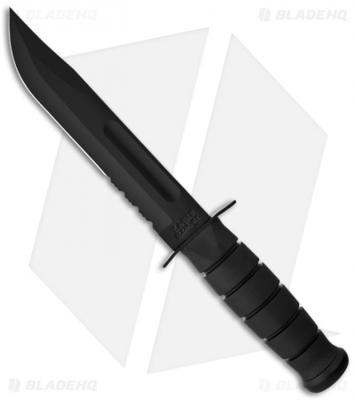 kabar 1211　FIGHTING KNIFE BLACK FINE Ka-Bar Bowie Full-Size Knife Black Serr - Blade HQ