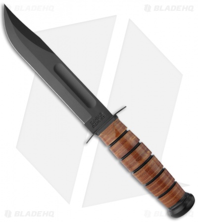 Ka-Bar Bowie USMC Full-Size Fixed Blade Knife (7" Black) 02-1217
