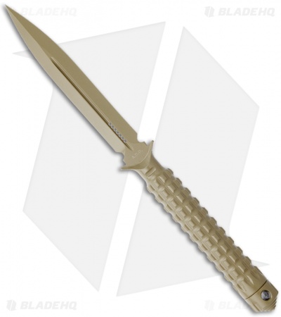 Microtech A.D.O. Knife D/E Dagger Fixed Blade (4.5" Tan Plain) 115-1TA