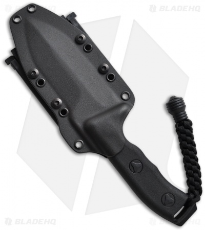 Microtech Black Crosshair Fixed Double Edge Knife (5" Full Serr) 101-3BL