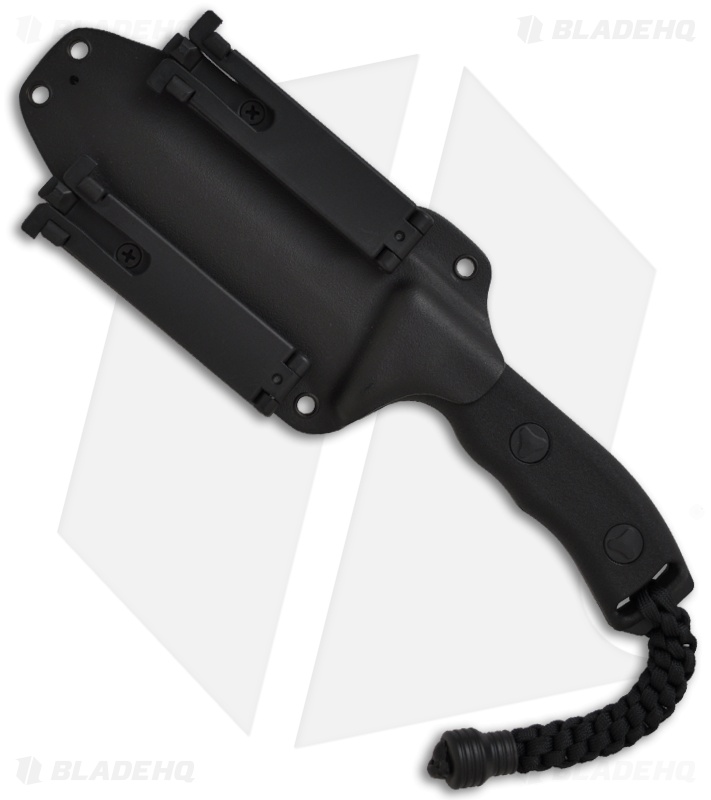 Microtech Black Crosshair Fixed Double Edge Knife (5" Full Serr) 101-3BL