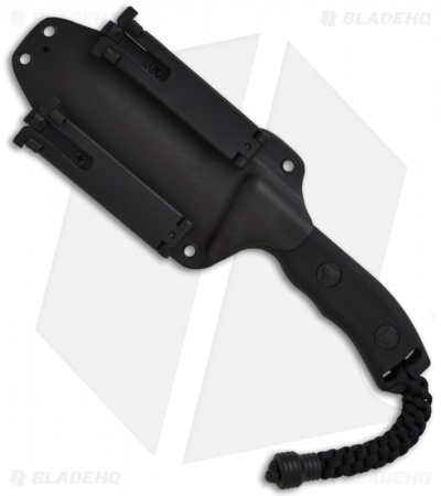 Microtech Black Crosshair Fixed Double Edge Knife (5" Full Serr) 101-3BL
