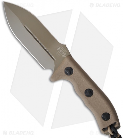 Microtech Crosshair Knife Tan Fixed Double Edge Blade (5" Tan) 101-1TA