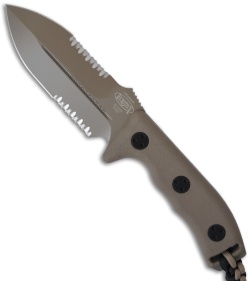 Microtech Crosshair D/E Fixed Blade Knife (5" Tan Serr) 101-2TA