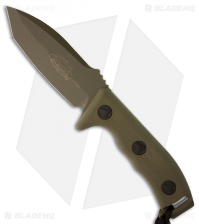 Microtech Currahee Tanto Knife Fixed Blade (4.5" Green) 103-1GR