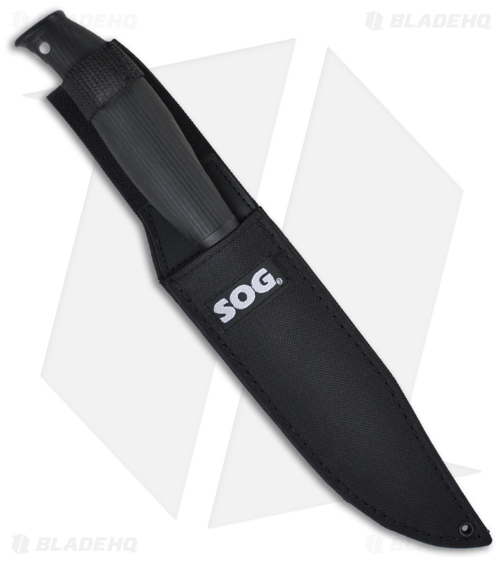 SOG Aura SEAL Bowie Fixed Blade Knife (6.9" Black) AU-03