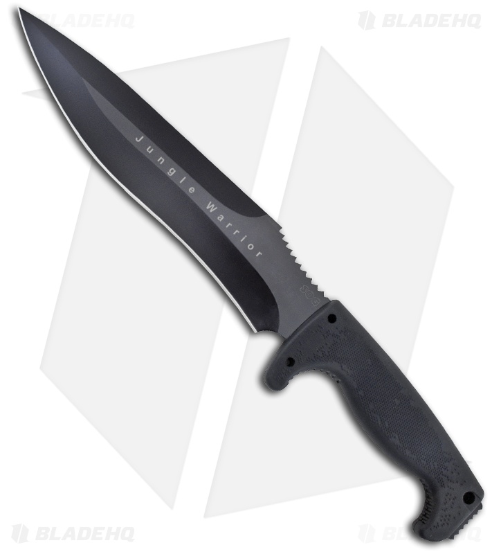 SOG Jungle Warrior Fixed Blade Knife (9.75" Black) F14