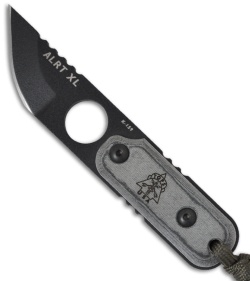 TOPS Knives ALRT XL05 Neck Knife w/ Micarta (2.75" Black Plain) ALRT XL05