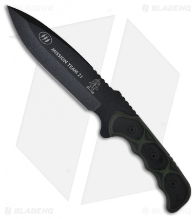 TOPS Knives Mission Team 21 Knife (6.75" Black Plain) MT-21