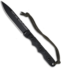 TOPS Knives Ranger Bootlegger Fixed Blade Knife (5" Black Plain) RBL-01