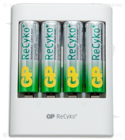 GP ReCyko+ Rechargeable AA Battery 4 Pack and USB Charger