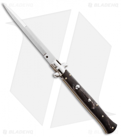 Frank B 11" Automatic Knife Dark Horn Stiletto